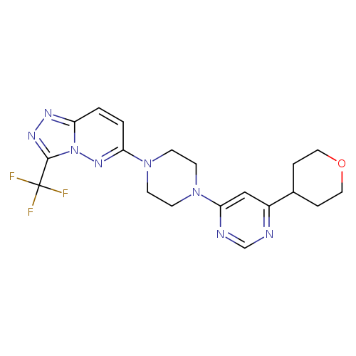 4-(oxan-4-yl)-6-{4-[3-(trifluoromethyl)-[1,2,4]triazolo[4,3-b]pyridazin-6-yl]piperazin-1-yl}pyrimidine