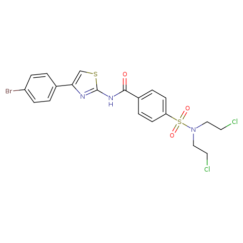 4-[bis(2-chloroethyl)sulfamoyl]-N-[4-(4-bromophenyl)-1,3-thiazol-2-yl]benzamide
