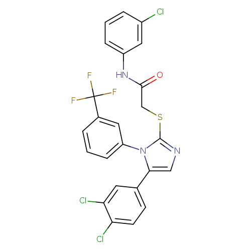 N-(3-chlorophenyl)-2-{[5-(3,4-dichlorophenyl)-1-[3-(trifluoromethyl)phenyl]-1H-imidazol-2-yl]sulfanyl}acetamide