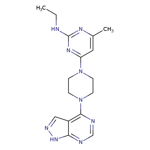 N-ethyl-4-methyl-6-(4-{1H-pyrazolo[3,4-d]pyrimidin-4-yl}piperazin-1-yl)pyrimidin-2-amine