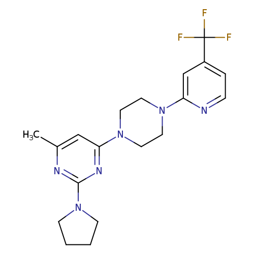 4-methyl-2-(pyrrolidin-1-yl)-6-{4-[4-(trifluoromethyl)pyridin-2-yl]piperazin-1-yl}pyrimidine