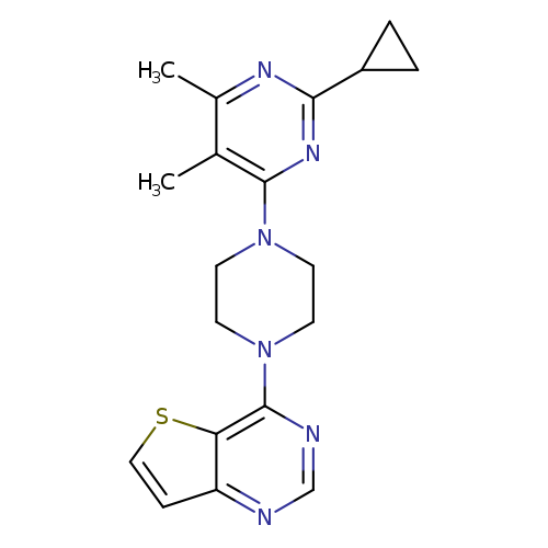 2-cyclopropyl-4,5-dimethyl-6-(4-{thieno[3,2-d]pyrimidin-4-yl}piperazin-1-yl)pyrimidine