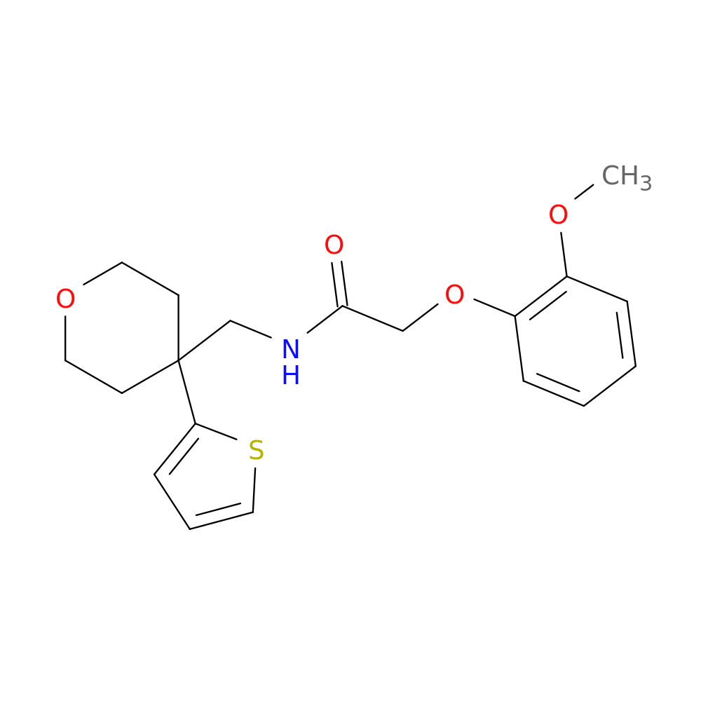 2-(2-methoxyphenoxy)-N-{[4-(thiophen-2-yl)oxan-4-yl]methyl}acetamide