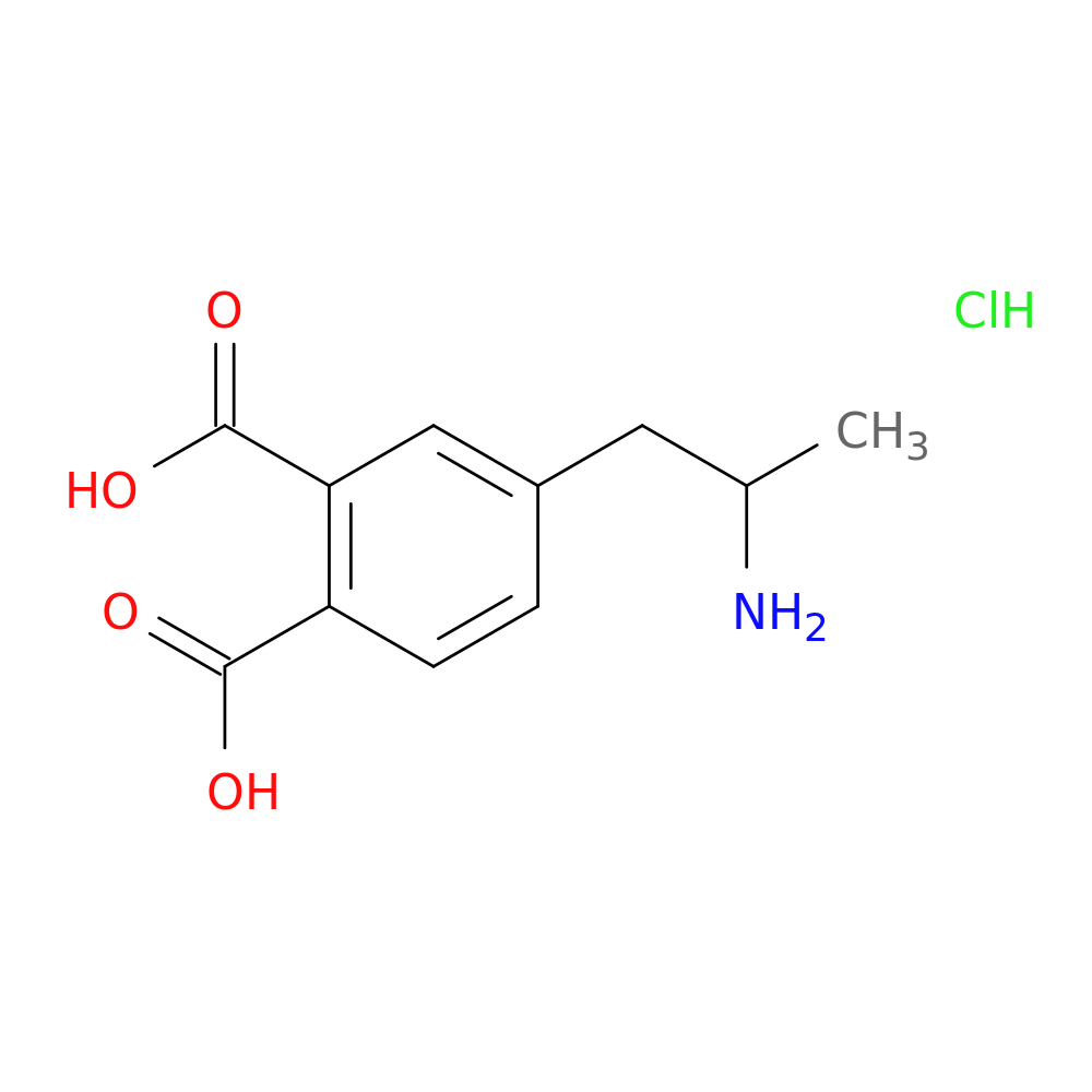 4-(2-aminopropyl)benzene-1,2-dicarboxylic acid hydrochloride