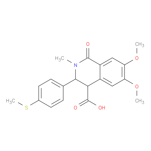 6,7-Dimethoxy-2-methyl-3-[4-(methylthio)phenyl]-1-oxo-1,2,3,4-tetrahydroisoquinoline-4-carboxylic acid