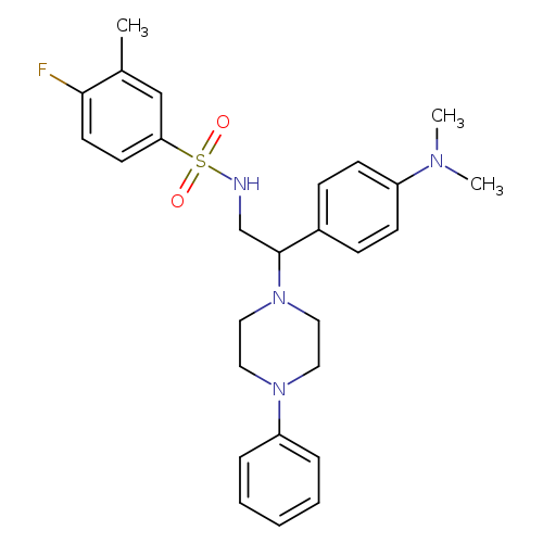N-{2-[4-(dimethylamino)phenyl]-2-(4-phenylpiperazin-1-yl)ethyl}-4-fluoro-3-methylbenzene-1-sulfonamide