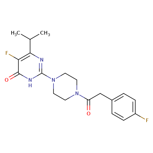 5-fluoro-2-{4-[2-(4-fluorophenyl)acetyl]piperazin-1-yl}-6-(propan-2-yl)-3,4-dihydropyrimidin-4-one
