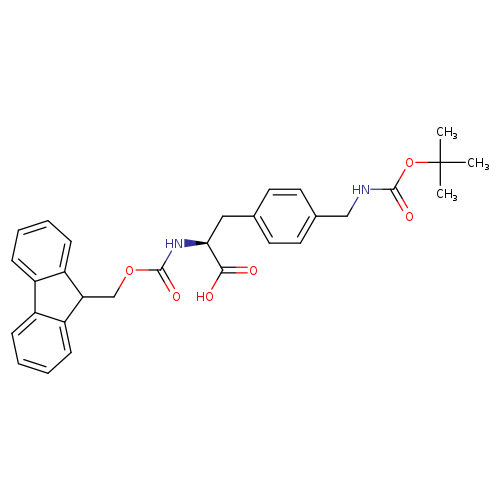 L-​Phenylalanine, 4-​[[[(1,​1-​dimethylethoxy)​carbonyl]​amino]​methyl]​-​N-​[(9H-​fluoren-​9-​ylmethoxy)​carbonyl]​-