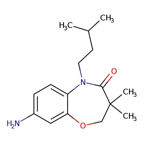 8-AMINO-3,3-DIMETHYL-5-(3-METHYLBUTYL)-2,3-DIHYDRO-1,5-BENZOXAZEPIN-4(5H)+