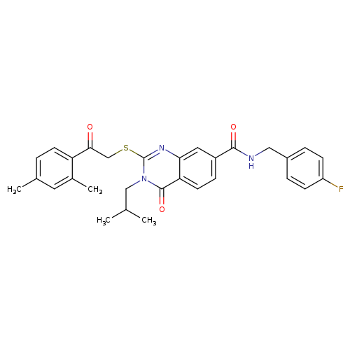 2-{[2-(2,4-dimethylphenyl)-2-oxoethyl]sulfanyl}-N-[(4-fluorophenyl)methyl]-3-(2-methylpropyl)-4-oxo-3,4-dihydroquinazoline-7-carboxamide