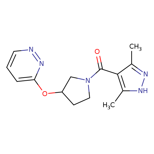 3-{[1-(3,5-dimethyl-1H-pyrazole-4-carbonyl)pyrrolidin-3-yl]oxy}pyridazine