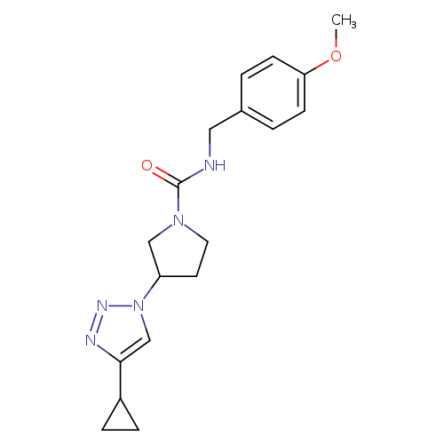 3-(4-cyclopropyl-1H-1,2,3-triazol-1-yl)-N-[(4-methoxyphenyl)methyl]pyrrolidine-1-carboxamide