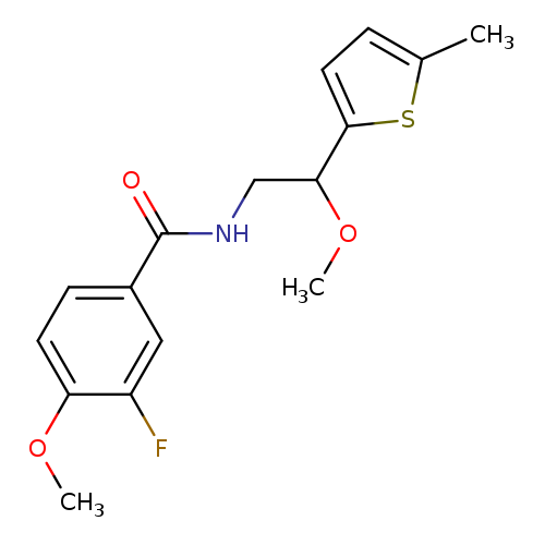 3-fluoro-4-methoxy-N-[2-methoxy-2-(5-methylthiophen-2-yl)ethyl]benzamide