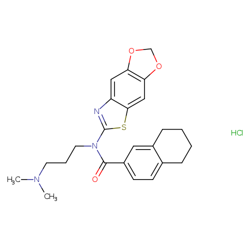 N-[3-(dimethylamino)propyl]-N-{4,6-dioxa-10-thia-12-azatricyclo[7.3.0.0^{3,7}]dodeca-1(9),2,7,11-tetraen-11-yl}-5,6,7,8-tetrahydronaphthalene-2-carboxamide hydrochloride