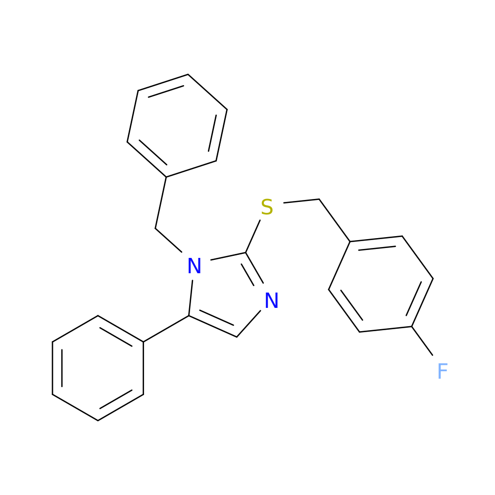 1-benzyl-2-{[(4-fluorophenyl)methyl]sulfanyl}-5-phenyl-1H-imidazole