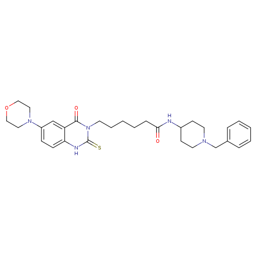 N-(1-benzylpiperidin-4-yl)-6-[6-(morpholin-4-yl)-4-oxo-2-sulfanylidene-1,2,3,4-tetrahydroquinazolin-3-yl]hexanamide