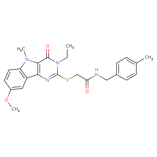 2-({3-ethyl-8-methoxy-5-methyl-4-oxo-3H,4H,5H-pyrimido[5,4-b]indol-2-yl}sulfanyl)-N-[(4-methylphenyl)methyl]acetamide
