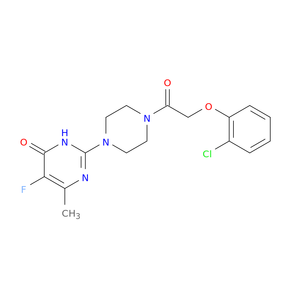 2-{4-[2-(2-chlorophenoxy)acetyl]piperazin-1-yl}-5-fluoro-6-methyl-3,4-dihydropyrimidin-4-one
