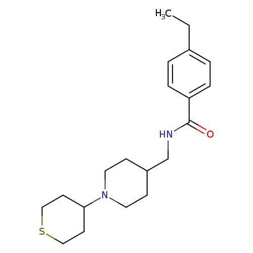 4-ethyl-N-{[1-(thian-4-yl)piperidin-4-yl]methyl}benzamide