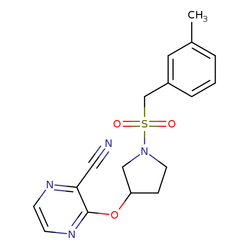 3-({1-[(3-methylphenyl)methanesulfonyl]pyrrolidin-3-yl}oxy)pyrazine-2-carbonitrile