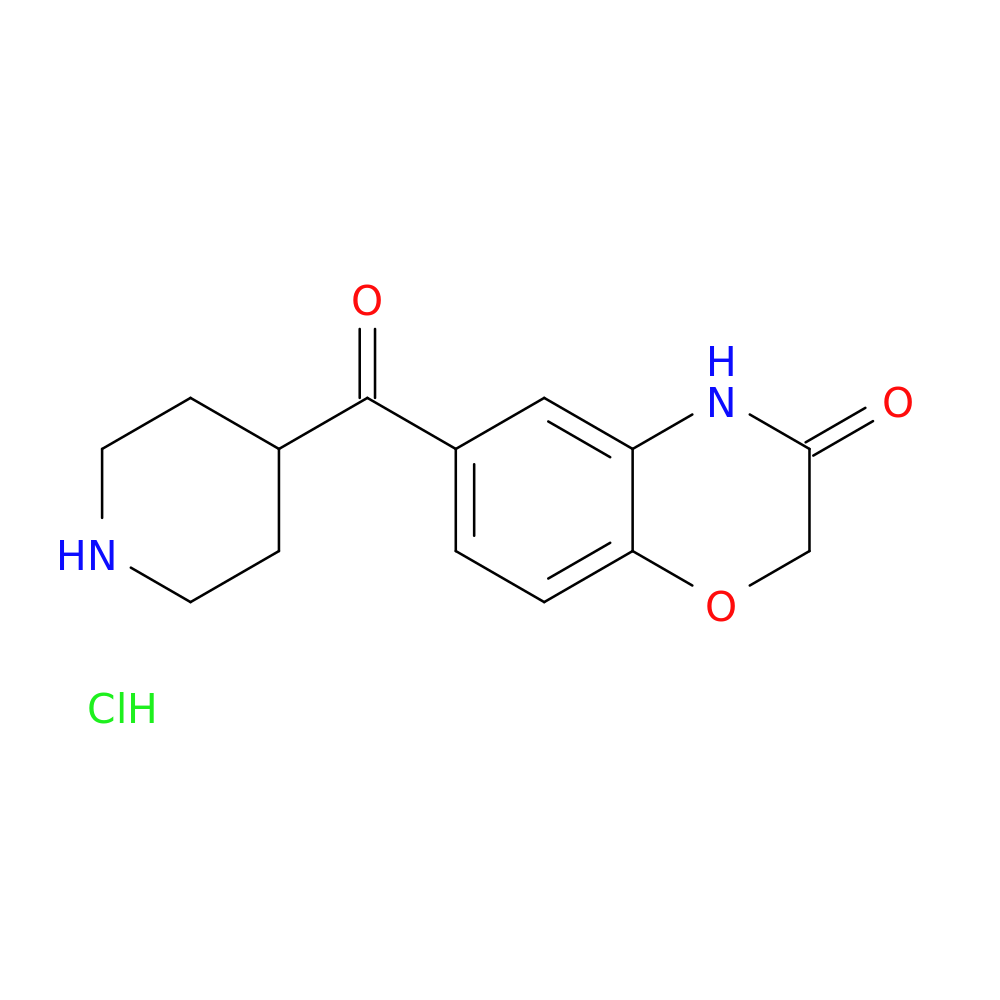 6-[(Piperidin-4-yl)carbonyl]-3,4-dihydro-2h-1,4-benzoxazin-3-one hydrochloride