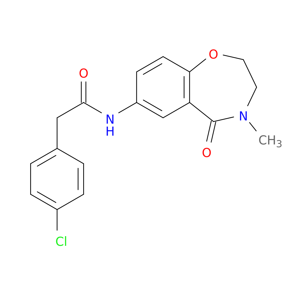 2-(4-chlorophenyl)-N-(4-methyl-5-oxo-2,3,4,5-tetrahydro-1,4-benzoxazepin-7-yl)acetamide
