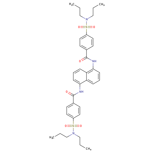 4-(dipropylsulfamoyl)-N-{5-[4-(dipropylsulfamoyl)benzamido]naphthalen-1-yl}benzamide