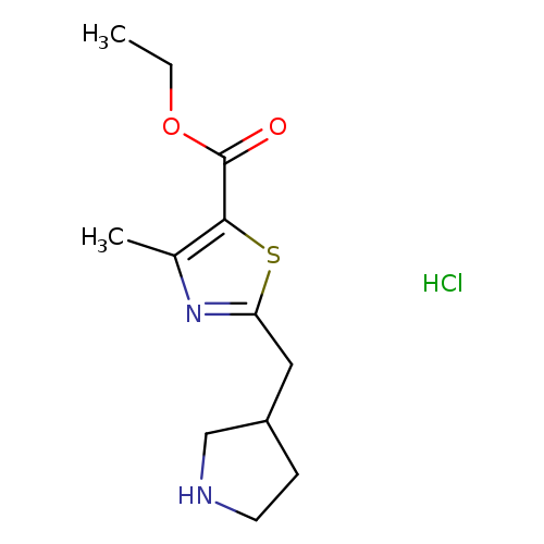 ethyl 4-methyl-2-[(pyrrolidin-3-yl)methyl]-1,3-thiazole-5-carboxylate hydrochloride