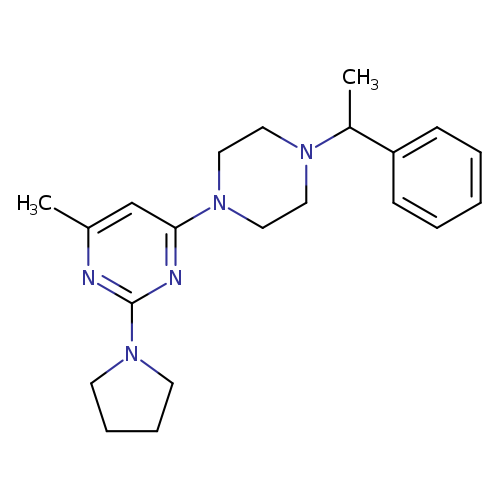4-methyl-6-[4-(1-phenylethyl)piperazin-1-yl]-2-(pyrrolidin-1-yl)pyrimidine