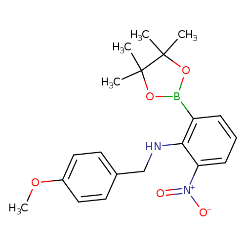 N-[(4-Methoxyphenyl)methyl]-2-nitro-6-(tetramethyl-1,3,2-dioxaborolan-2-yl)aniline