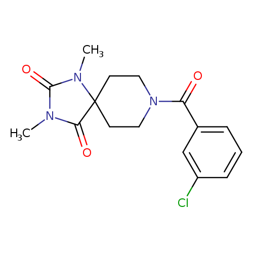 8-(3-chlorobenzoyl)-1,3-dimethyl-1,3,8-triazaspiro[4.5]decane-2,4-dione