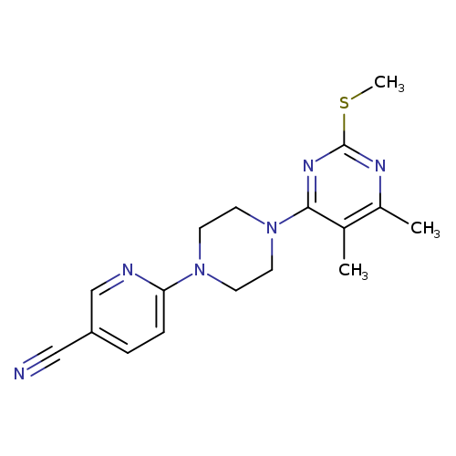 6-{4-[5,6-dimethyl-2-(methylsulfanyl)pyrimidin-4-yl]piperazin-1-yl}pyridine-3-carbonitrile