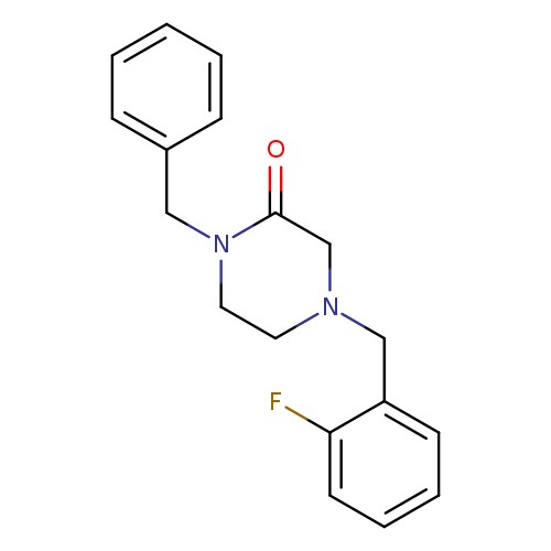 1-benzyl-4-[(2-fluorophenyl)methyl]piperazin-2-one