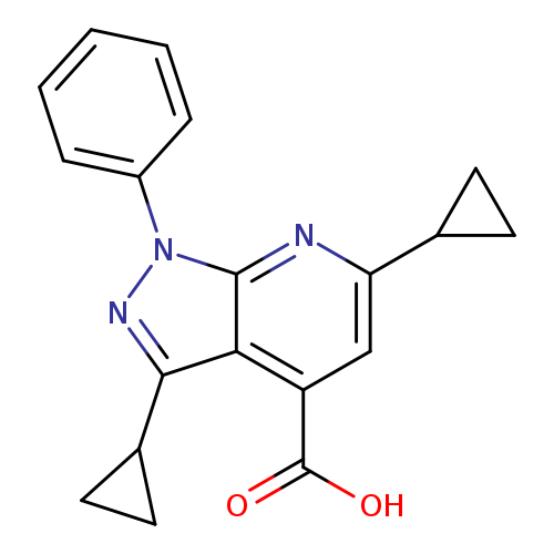 3,6-dicyclopropyl-1-phenyl-1H-pyrazolo[3,4-b]pyridine-4-carboxylic acid