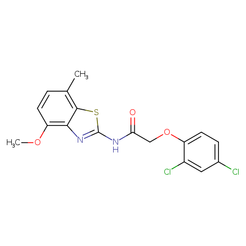 2-(2,4-dichlorophenoxy)-N-(4-methoxy-7-methyl-1,3-benzothiazol-2-yl)acetamide
