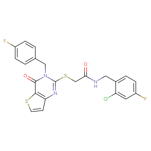 N-[(2-chloro-4-fluorophenyl)methyl]-2-({3-[(4-fluorophenyl)methyl]-4-oxo-3H,4H-thieno[3,2-d]pyrimidin-2-yl}sulfanyl)acetamide