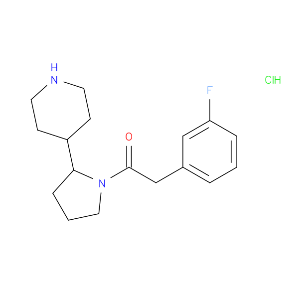 2-(3-fluorophenyl)-1-[2-(piperidin-4-yl)pyrrolidin-1-yl]ethan-1-one hydrochloride