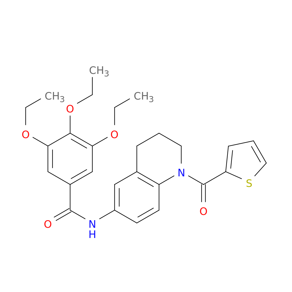 3,4,5-triethoxy-N-[1-(thiophene-2-carbonyl)-1,2,3,4-tetrahydroquinolin-6-yl]benzamide