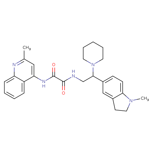 N'-[2-(1-methyl-2,3-dihydro-1H-indol-5-yl)-2-(piperidin-1-yl)ethyl]-N-(2-methylquinolin-4-yl)ethanediamide