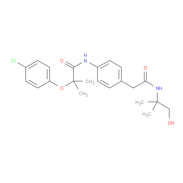 2-(4-chlorophenoxy)-N-(4-{[(1-hydroxy-2-methylpropan-2-yl)carbamoyl]methyl}phenyl)-2-methylpropanamide