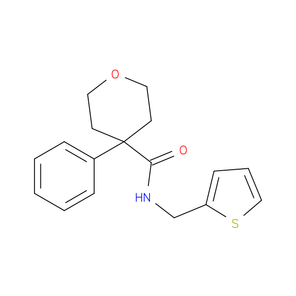 4-phenyl-N-[(thiophen-2-yl)methyl]oxane-4-carboxamide