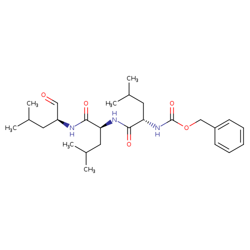 L-​Leucinamide, N-​[(phenylmethoxy)​carbonyl]​-​L-​leucyl-​N-​[(1S)​-​1-​formyl-​3-​methylbutyl]​-