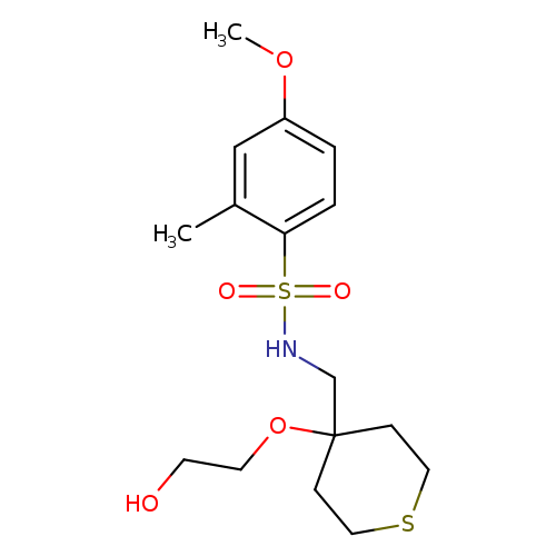 N-{[4-(2-hydroxyethoxy)thian-4-yl]methyl}-4-methoxy-2-methylbenzene-1-sulfonamide