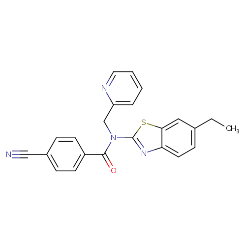 4-cyano-N-(6-ethyl-1,3-benzothiazol-2-yl)-N-[(pyridin-2-yl)methyl]benzamide