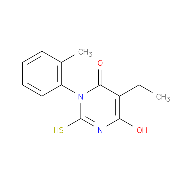 5-ethyl-6-hydroxy-3-(2-methylphenyl)-2-sulfanyl-3,4-dihydropyrimidin-4-one