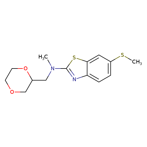 N-[(1,4-dioxan-2-yl)methyl]-N-methyl-6-(methylsulfanyl)-1,3-benzothiazol-2-amine