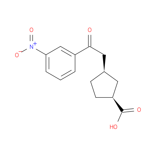 cis-3-[2-Oxo-2-(3-nitrophenyl)ethyl]cyclopentane-1-carboxylic acid