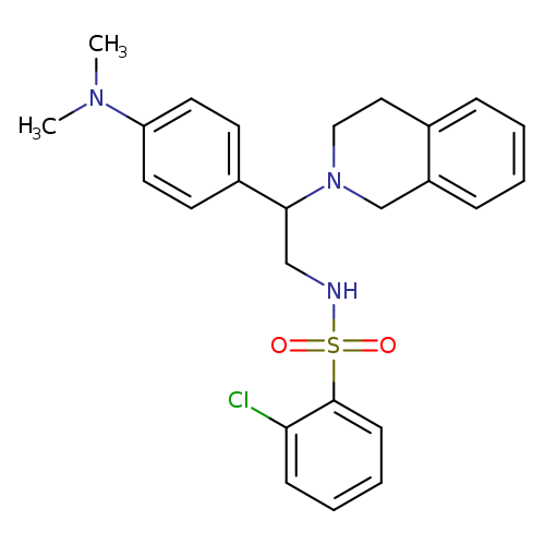 2-chloro-N-{2-[4-(dimethylamino)phenyl]-2-(1,2,3,4-tetrahydroisoquinolin-2-yl)ethyl}benzene-1-sulfonamide