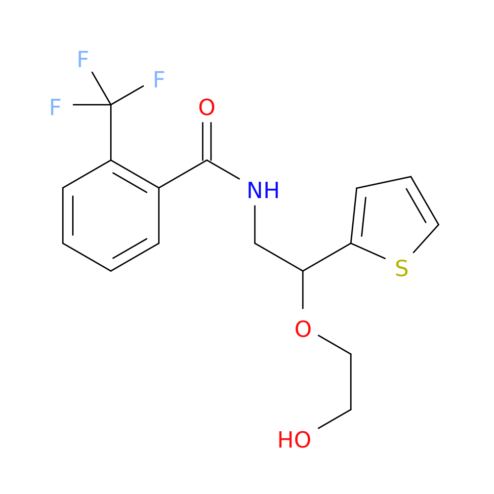 N-[2-(2-hydroxyethoxy)-2-(thiophen-2-yl)ethyl]-2-(trifluoromethyl)benzamide