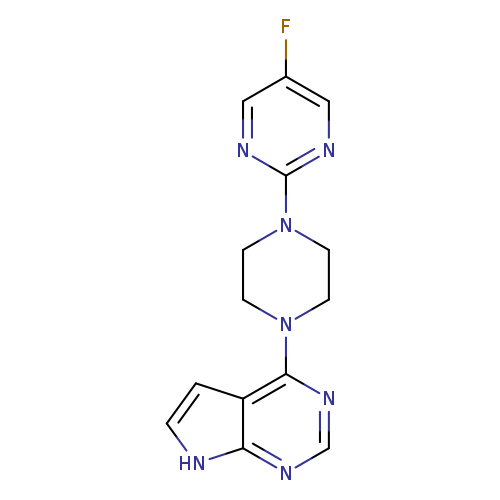 5-fluoro-2-(4-{7H-pyrrolo[2,3-d]pyrimidin-4-yl}piperazin-1-yl)pyrimidine